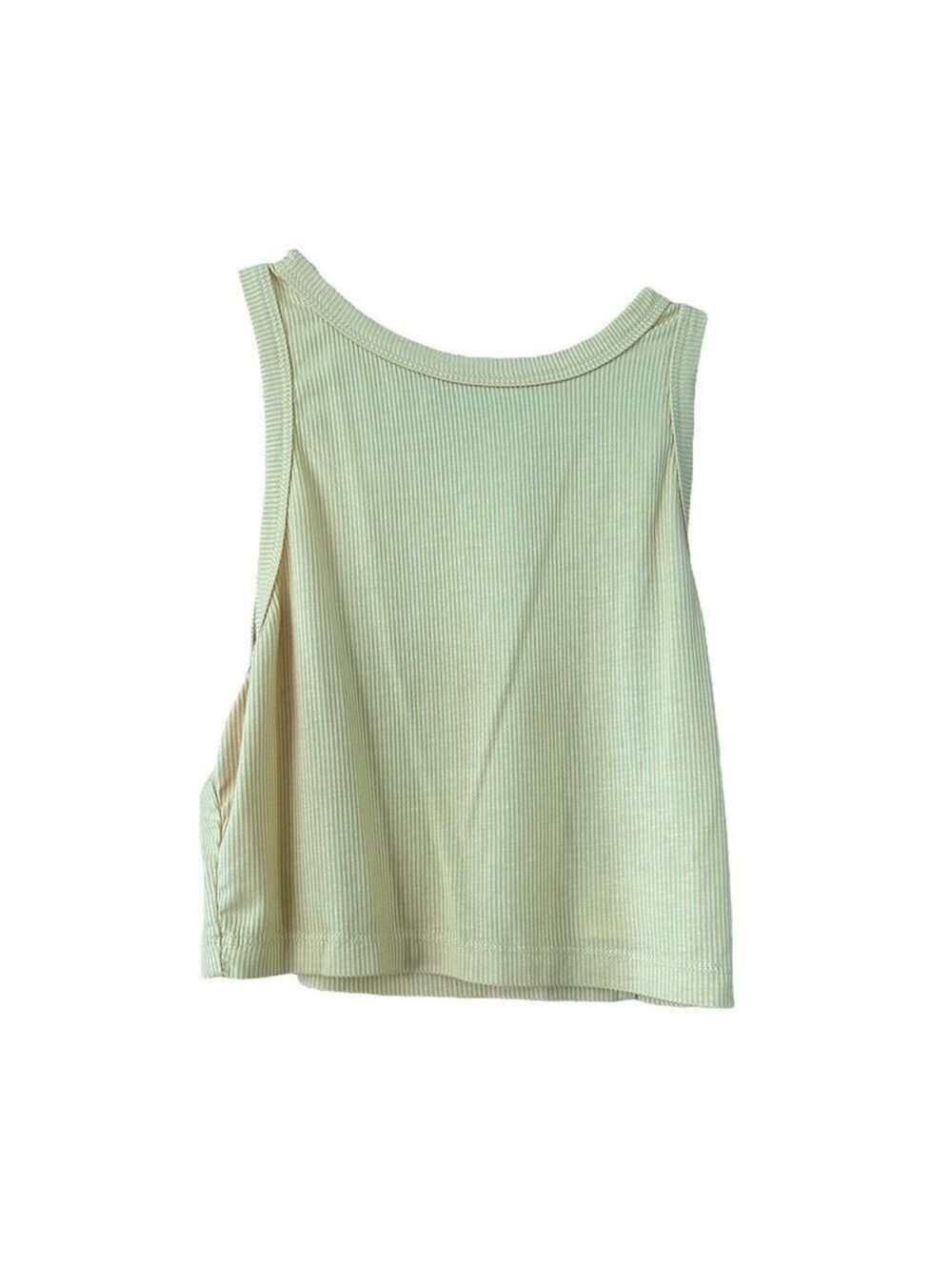 Blush Mark Yellow Sleeveless Cropped Tank Top XS